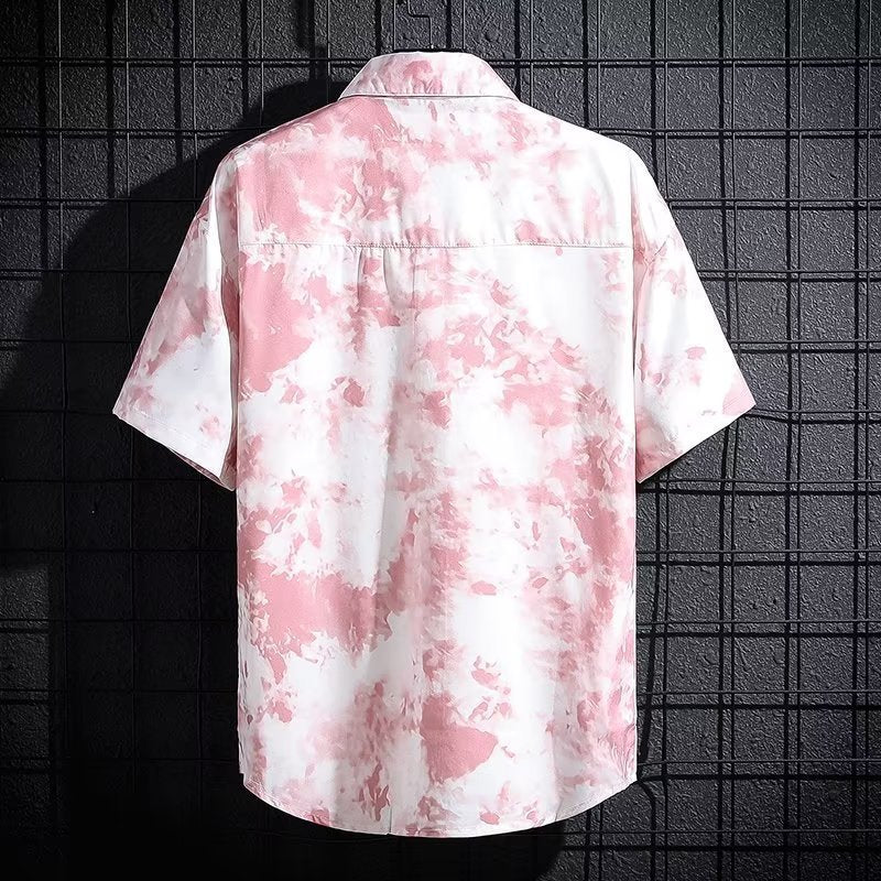 Camisa de seda helada para hombre, ligera y breathable con estampado veraniego de alta gama - The Noble Style