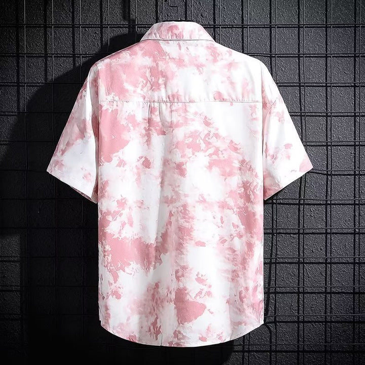 Camisa de seda helada para hombre, ligera y breathable con estampado veraniego de alta gama - The Noble Style