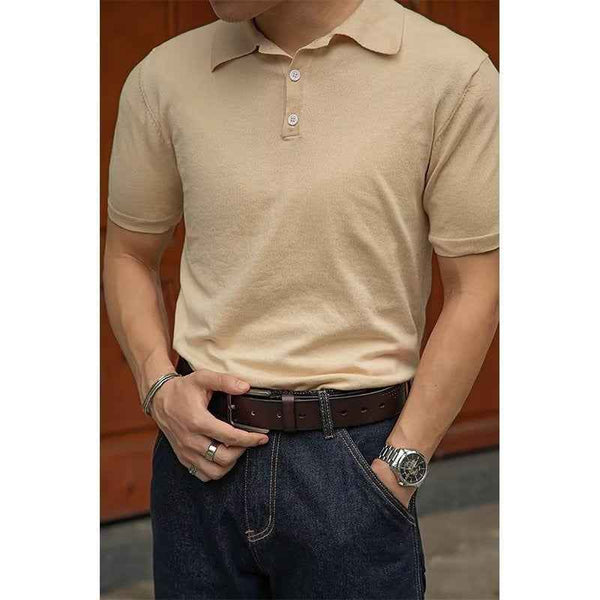 Camiseta polo hombre básica de color sólido para negocios y casual elegante