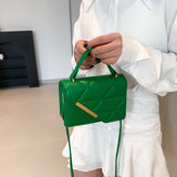 Bolso de un hombro moda simple en color sólido con diseño de diamantes - The Noble Style