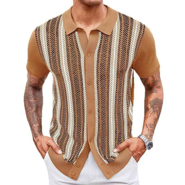 Suéter de jacquard para hombre - Casual a rayas en moda masculina