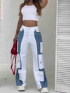 Jeans Cargo con Contrastes y Bolsillos Laterales
