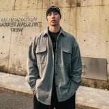 Camisa de pana americana para hombre ajustada suelta en estilo retro - The Noble Style