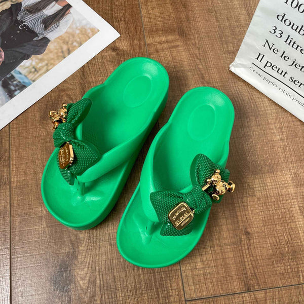 Zapatillas de Eva con mariposa y oso de suela gruesa desodorante para comodidad y estilo