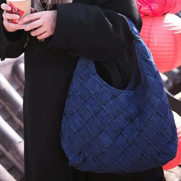 Bolso de mezclilla retro grande de capacidad casual y amplia - The Noble Style