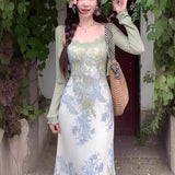 Conjunto vestido cárdigan retro mujer, vestido de tirantes y cárdigan de verano - The Noble Style