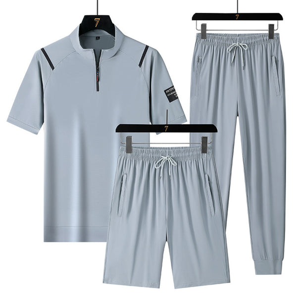 Traje de hombre de seda fría de tres piezas y secado rápido - The Noble Style