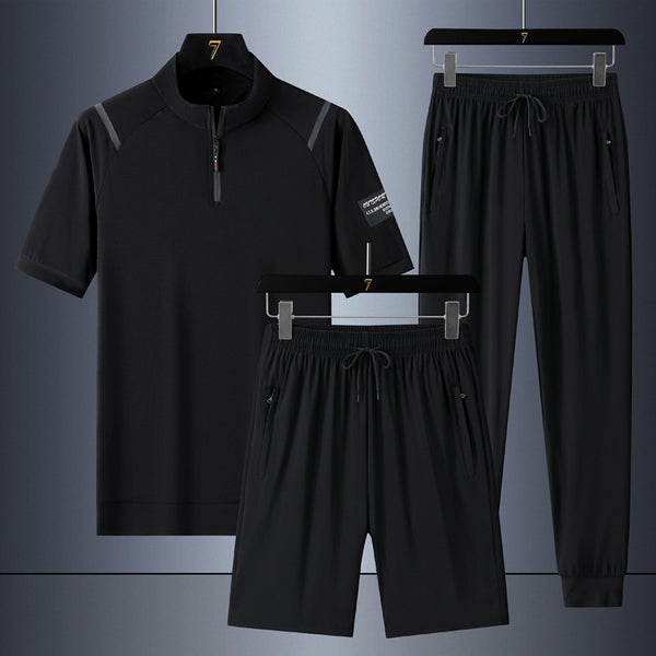 Traje de hombre de seda fría de tres piezas y secado rápido - The Noble Style