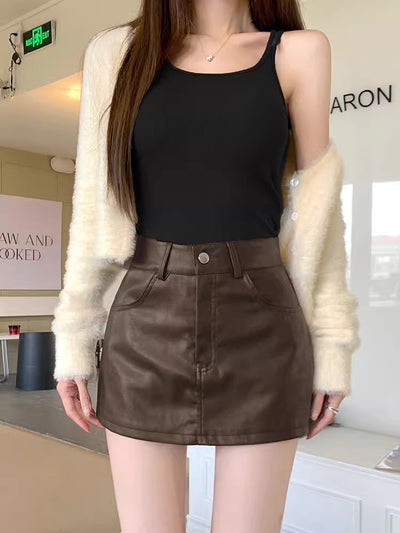 Women's Fall Winter Fashion Special High Waist Short Skirt