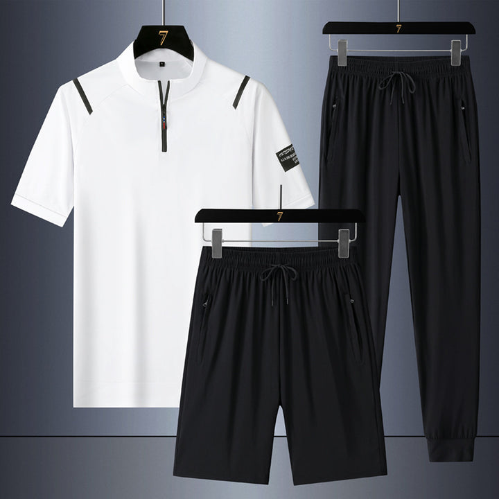 Casual Ice Silk Quick-drying Three-piece Suit For Men