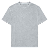 Camiseta deportiva de algodón suelta con diseño a cuadros para fitness y deportes