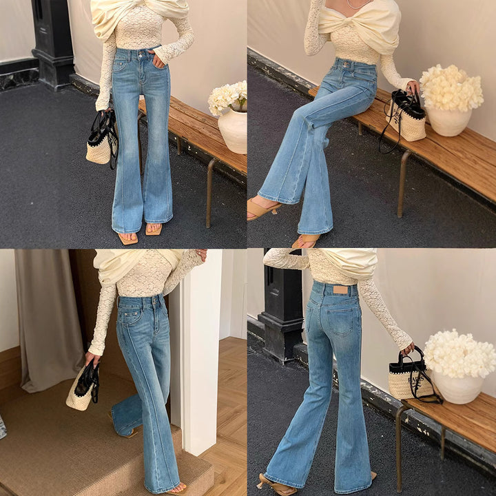 Pantalones de campana ajustados mujer de talle alto - Moda y comodidad - The Noble Style