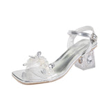 Tacones de plataforma con brillantes de tacón grueso y una correa para exteriores - The Noble Style