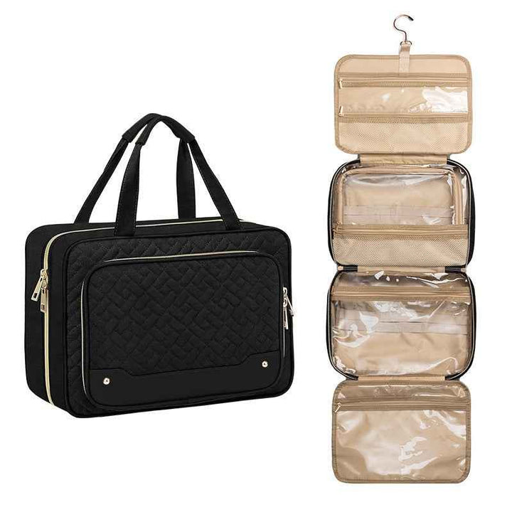 Bolsa de aseo portátil de viaje colgante con gancho de almacenamiento