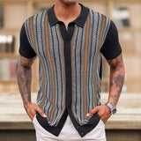 Suéter de jacquard para hombre - Casual a rayas en moda masculina