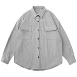 Camisa de pana americana para hombre ajustada suelta en estilo retro - The Noble Style