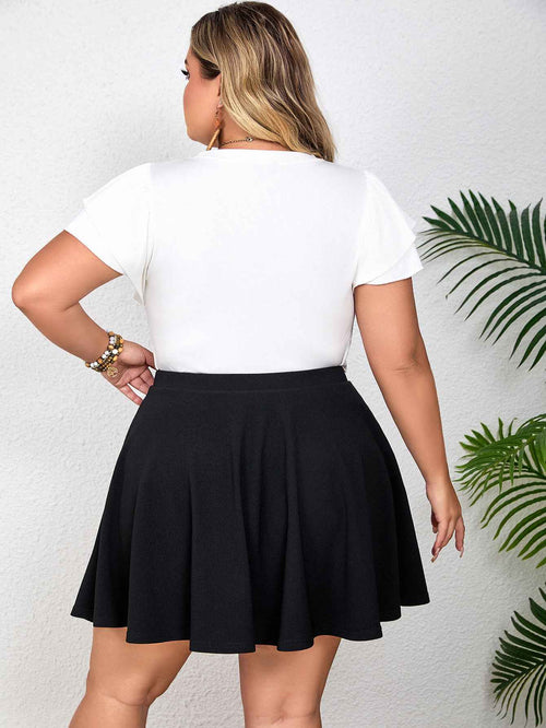 Falda Casual Talla Grande en Color Sólido - Cómoda y Fluida para Mujeres con Estilo - Regalo Perfecto para Damas a la Moda