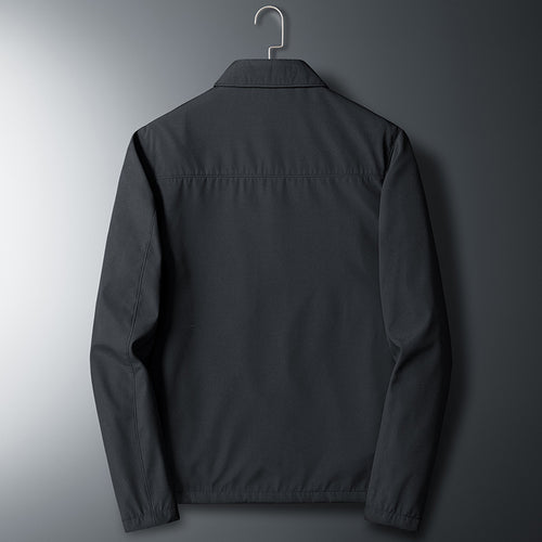 Abrigo casual delgado para hombres con cuello tipo solapa para la mediana edad - The Noble Style