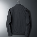 Abrigo casual delgado para hombres con cuello tipo solapa para la mediana edad - The Noble Style