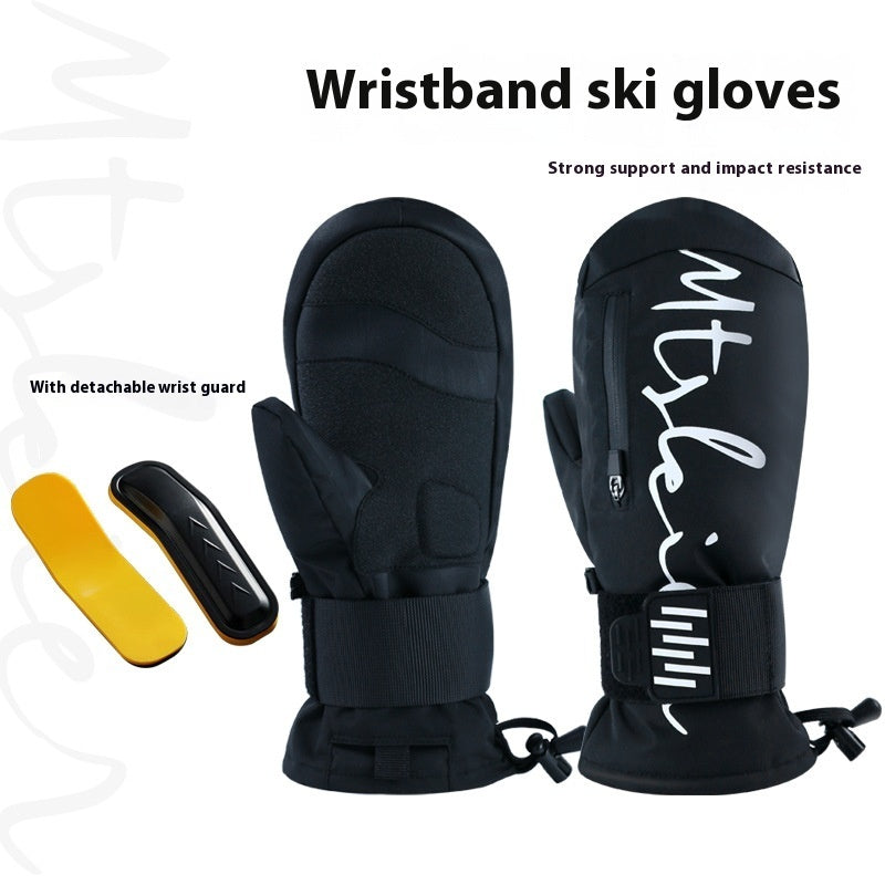 Guantes de esquí impermeables con muñequera incorporada, absorción de impactos, calidez y resistencia al agua - The Noble Style