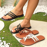 Zapatillas planas de mujer tallas grandes, zapatillas casuales tejidas